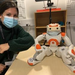 Researchers here are using the small robot Nao to explore how robots can help assess the mental wellbeing of children