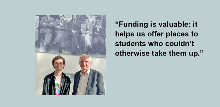 Professor Sir Andy Hopper and Wilf Offord, the first Hopper Student