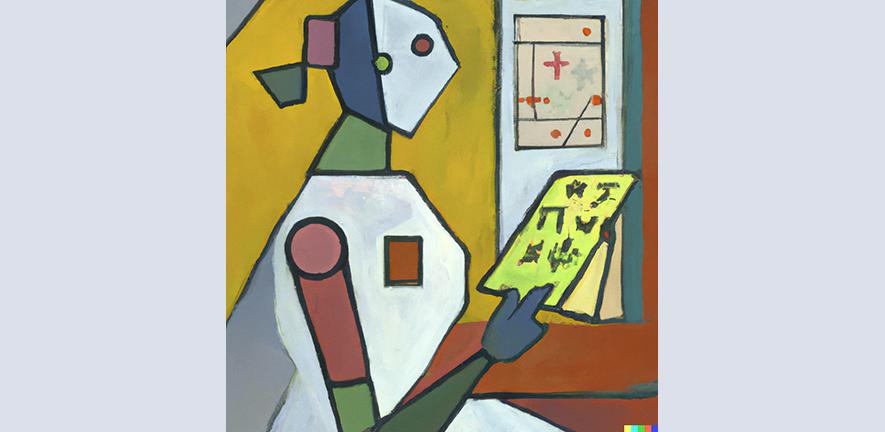 This Matisse-style image of a computer doing maths was generated by an AI called Dall E