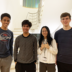 The successful Computer Science students, pictured left to right: Marc Harvey-Hill, Yash Shah, Nicole Choong and Matthew Elliot